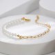 Vintage Simple Paperclip Bracelet Women Fashion Niche Design Beads Hand Jewelry
